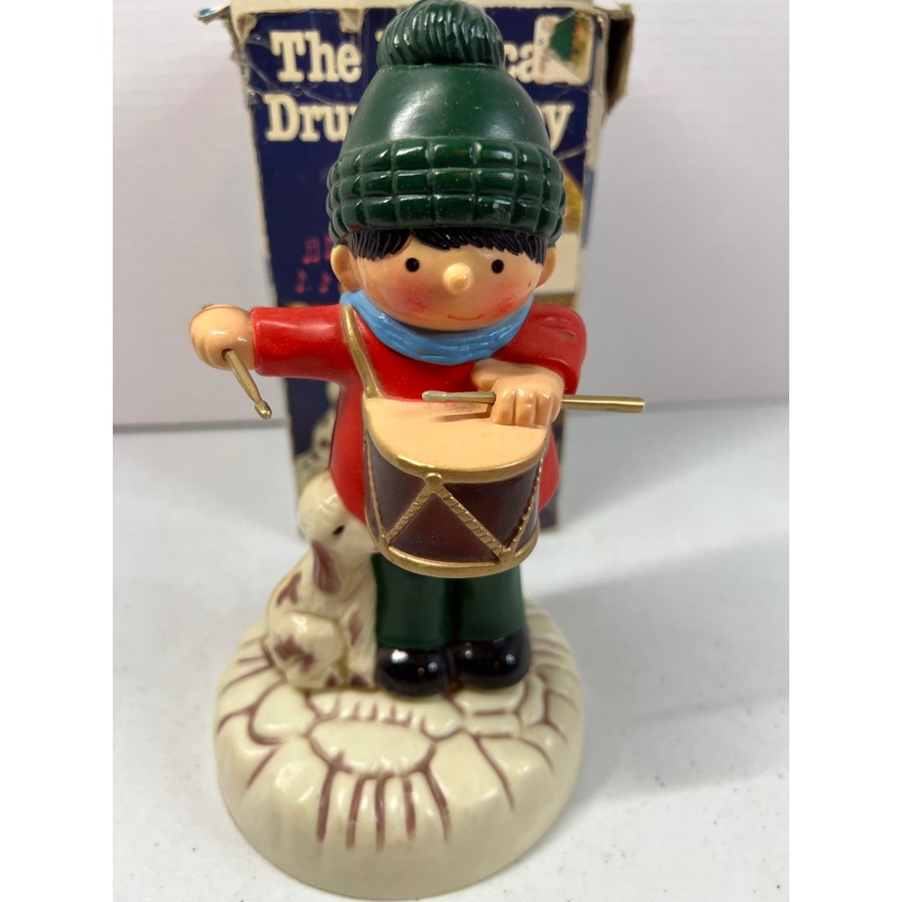 Vintage 1980 Yuletide Enterprises The Musical Drummer Boy Figurine with Box